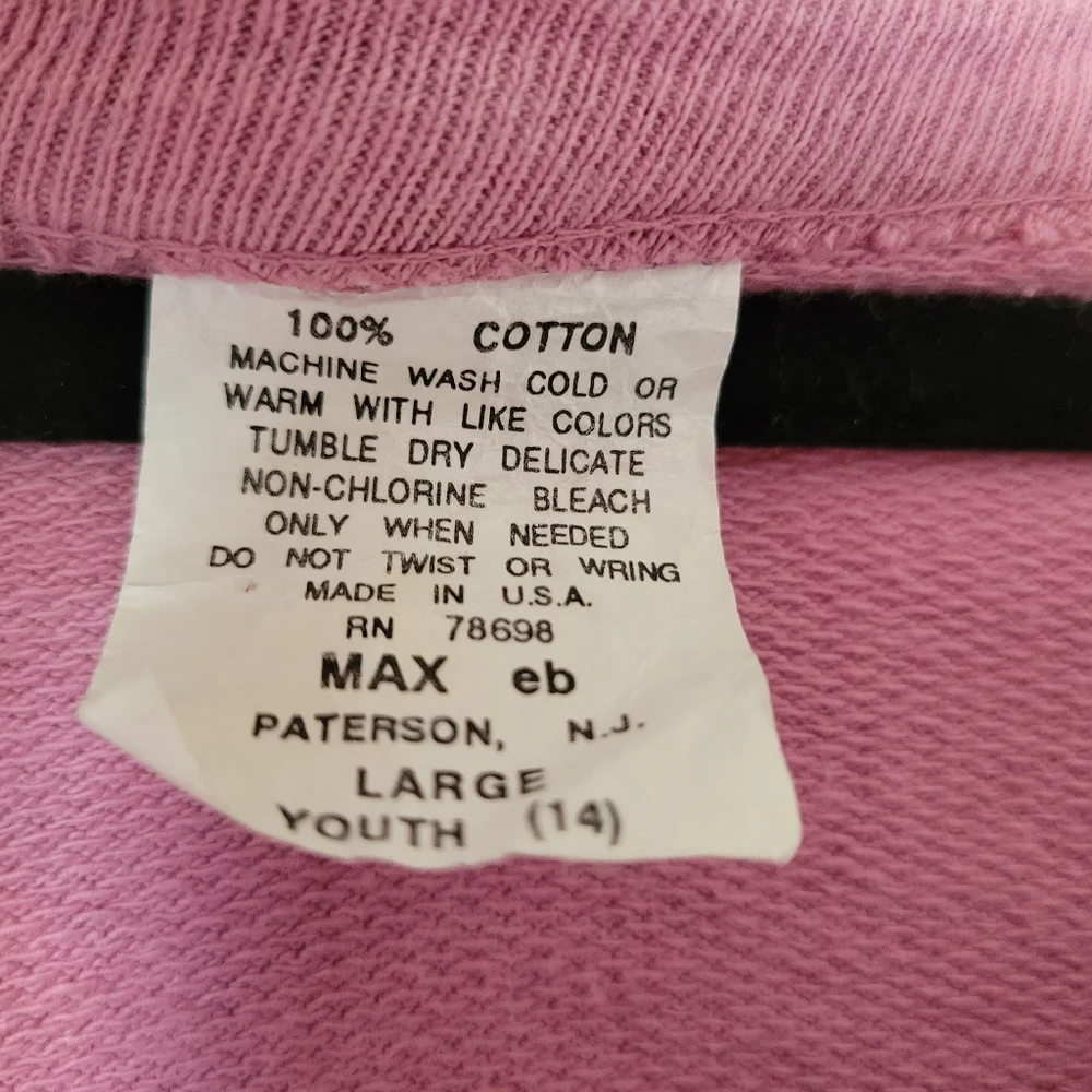 Handpainted Button Down Sweatshirt Dusty Rose w/Painted Florals Youth Sz 14/Lg - Picture 6 of 9